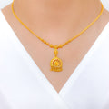 Trendy Half Dome 22k Gold Necklace Set