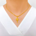 Fancy Diamond Shape 22k Gold Necklace Set