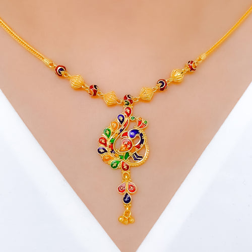 Exquisite Traditional 22k Gold Necklace Set