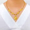 Captivating CZ Drop 22k Gold Necklace Set