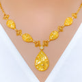 Captivating CZ Drop 22k Gold Necklace Set