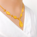 Captivating CZ Drop 22k Gold Necklace Set