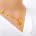 Fancy Asymmetrical 22k Gold Necklace Set