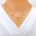 Elegant CZ Adorned 22k Gold Necklace Set