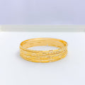 High Finish Set of 6 22k Gold Bangles