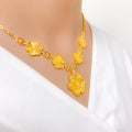 Mesmerizing Gold Clover 22k Gold Necklace Set