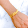 Opulent Flower Adorned 22k Gold Bracelet