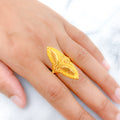 Fancy Elongated 22k Gold Ring