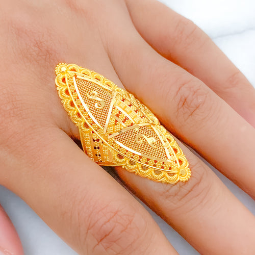 Royal Netted 22k Gold Ring