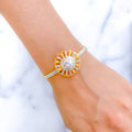 Shimmering Two-Tone Globe Bangle Bracelet