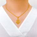 Trendy Opulent Marquise 22k Gold Pendant Set