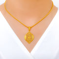 Trendy Opulent Marquise 22k Gold Pendant Set