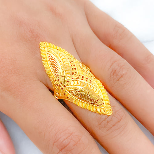 High Finish Long 22k Gold Ring