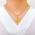 Magnificent Stylish Mesh 22k Gold Pendant Set