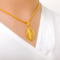 Magnificent Stylish Mesh 22k Gold Pendant Set