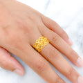 Unique Three-Line 22k Gold Ring