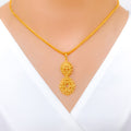 Elegant Dressy Floral 22k Gold Pendant Set