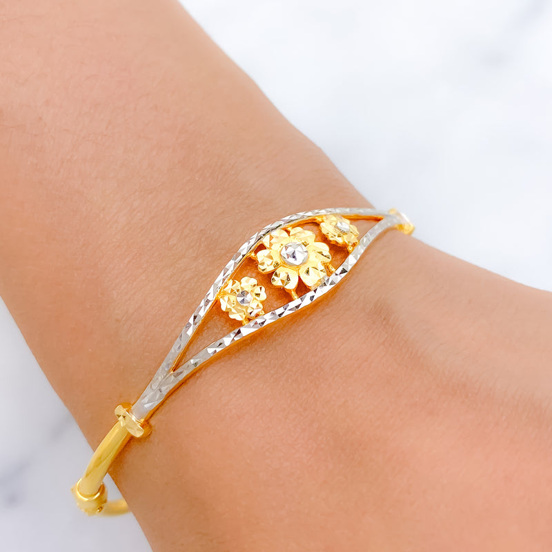 Shiny Hidden Hearts Bangle Bracelet