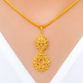 Elegant Dressy Floral 22k Gold Pendant Set