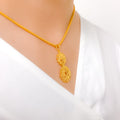 Elegant Dressy Floral 22k Gold Pendant Set