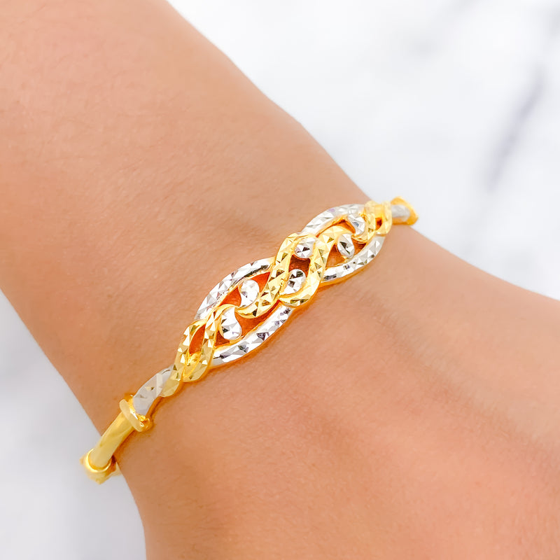 Impressive Two-Tone Bangle Bracelet