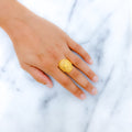 Radiant Beaded 22k Gold Oval Ring