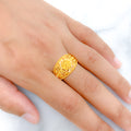 Geometric Sun 22k Gold Ring