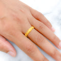 Beaded Spiral 22k Gold Band