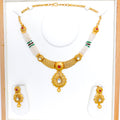 Majestic Dome Leaf 22k Gold Necklace Set