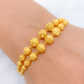 Two-Chain Connected Circles 22k Gold Bracelet