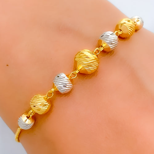 Dazzling Refined Orb 22k Gold Bracelet