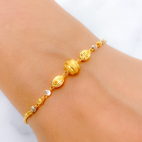 Beaded Waves 22k Gold Bracelet