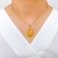 Stunning Peacock 22k Gold Pendant Set w/ Chain