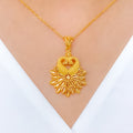 Stunning Peacock 22k Gold Pendant Set w/ Chain