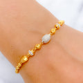 Two-Tone Textured 22k Gold Bead Bracelet