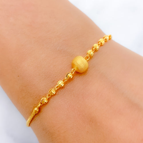 Matte Bead 22k Gold Bracelet