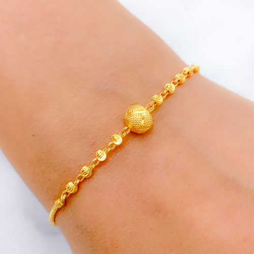 Dotted Zigzag Orb 22k Gold Bracelet