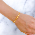 Trendy Alternating 22k Gold Bead Bracelet