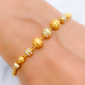 Two-Tone Round Ritzy 22k Gold Bracelet