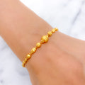 Trendy Alternating 22k Gold Bead Bracelet