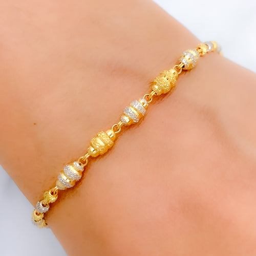 Lightweight Oval Orb 22k Gold Bracelet