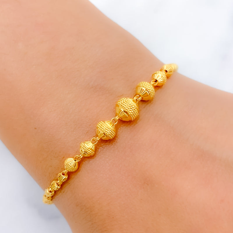 Refined Bead 22k Gold Bracelet