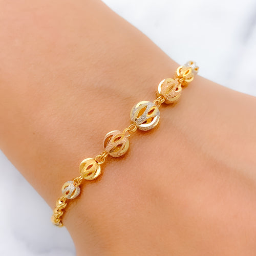 Modern Sand Finish 22k Gold Bracelet