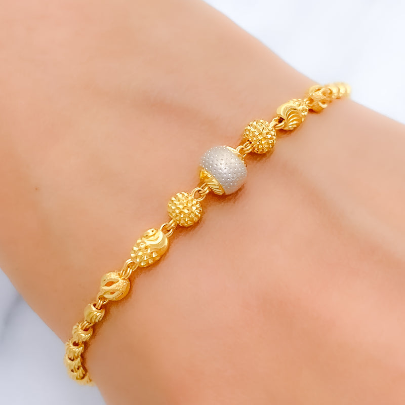 Charming Chic Two-Tone 22k Gold Bracelet