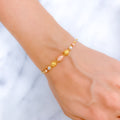 Shiny Sophisticated Three-Tone 22k Gold Bracelet