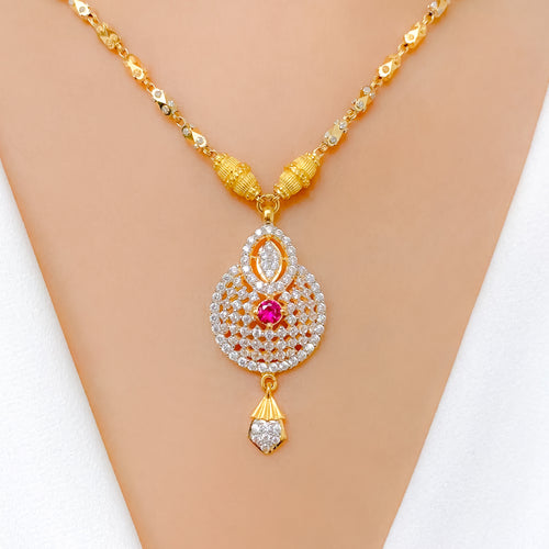 Traditionally Inspired CZ Necklace Set