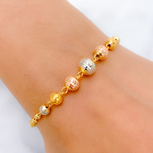 Three-Tone 22k Gold Orb Bracelet