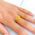 Textured Flower 22k Gold Ring