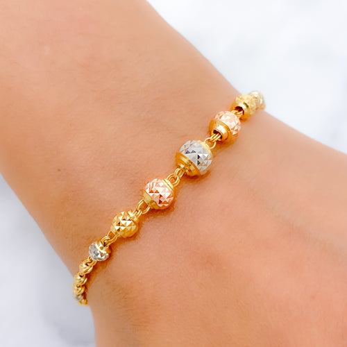 Upscale Three-Tone 22k Gold Bracelet