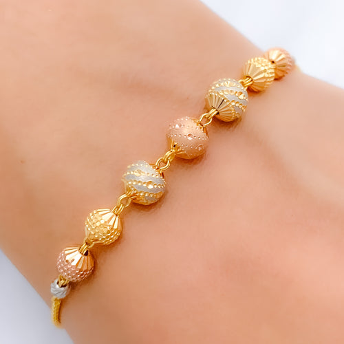 Decorative Matte 22k Gold Orb Bracelet